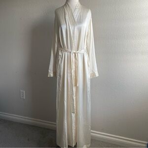 Vintage Victoria's Secret Cream Silk Satin Robe